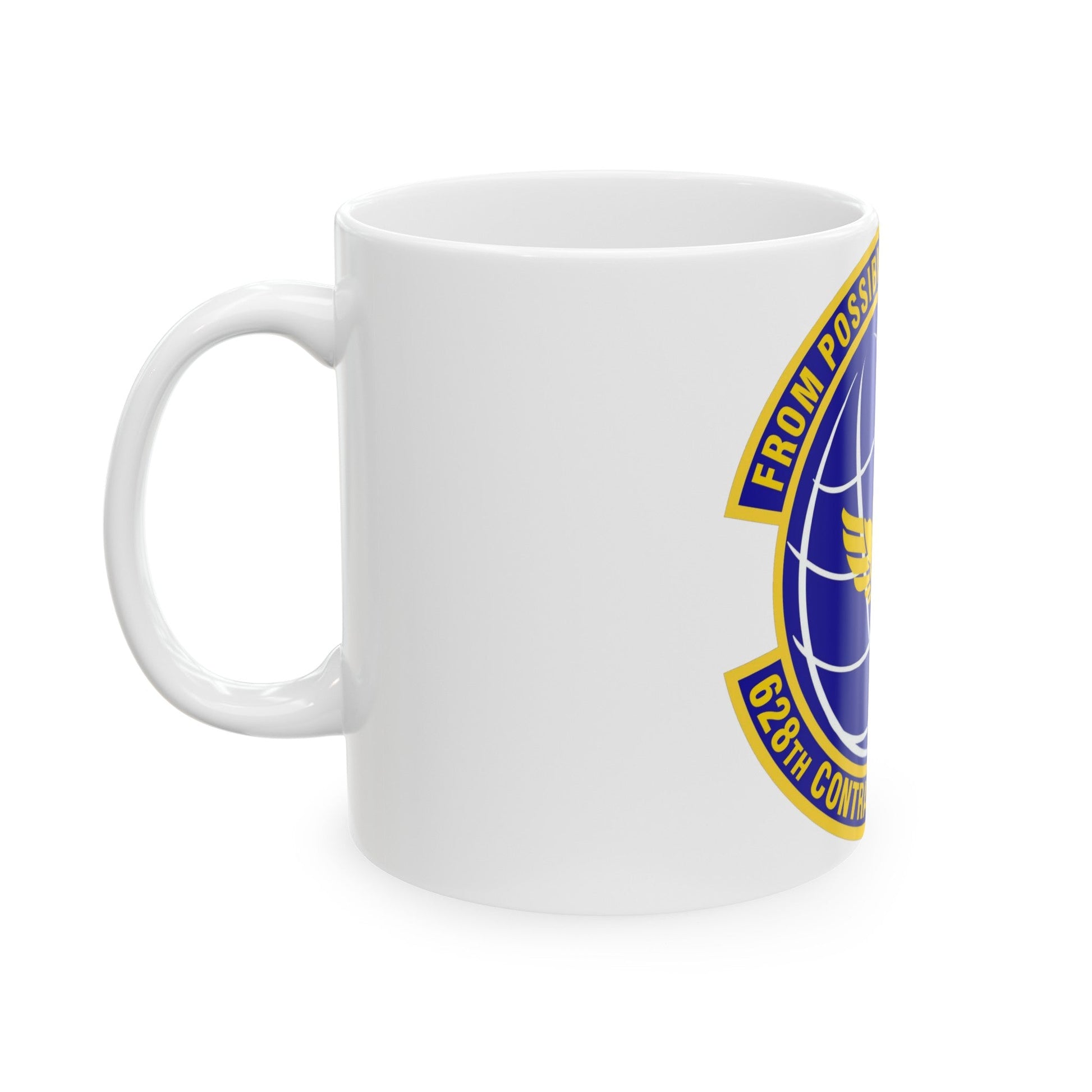 628th Contracting Squadron (U.S. Air Force) White Coffee Mug-The Sticker Space