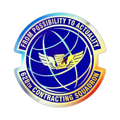 628th Contracting Squadron (U.S. Air Force) Holographic STICKER Die-Cut Vinyl Decal 4 Inch Holographic - The Sticker Space