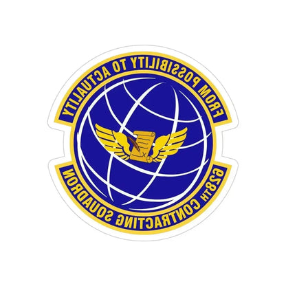 628th Contracting Squadron (U.S. Air Force) REVERSE PRINT Transparent Die-Cut STICKER 5 Inch Die-Cut Transparent - The Sticker Space