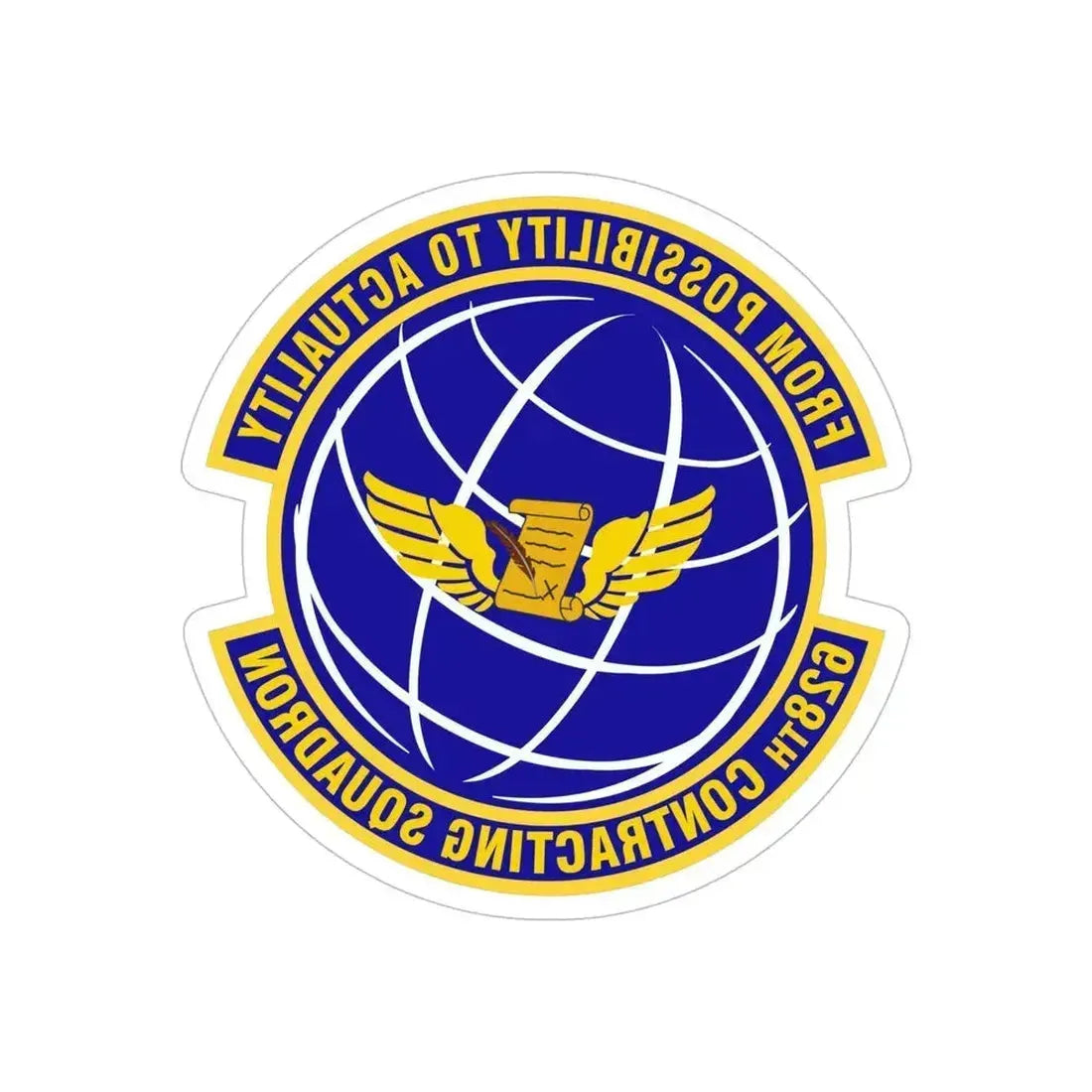 628th Contracting Squadron (U.S. Air Force) REVERSE PRINT Transparent Die-Cut STICKER 6 Inch Die-Cut Transparent - The Sticker Space