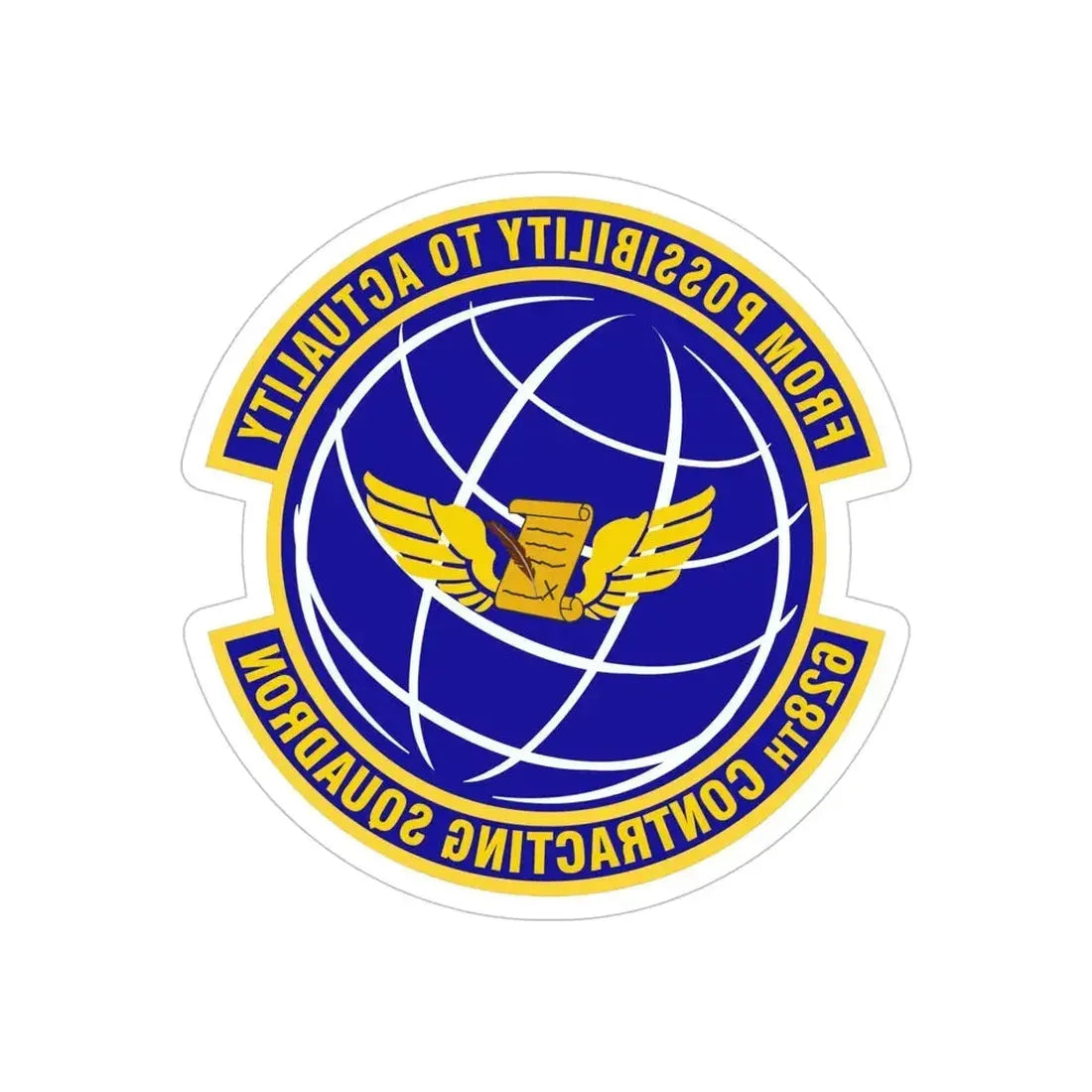 628th Contracting Squadron (U.S. Air Force) REVERSE PRINT Transparent Die-Cut STICKER - The Sticker Space