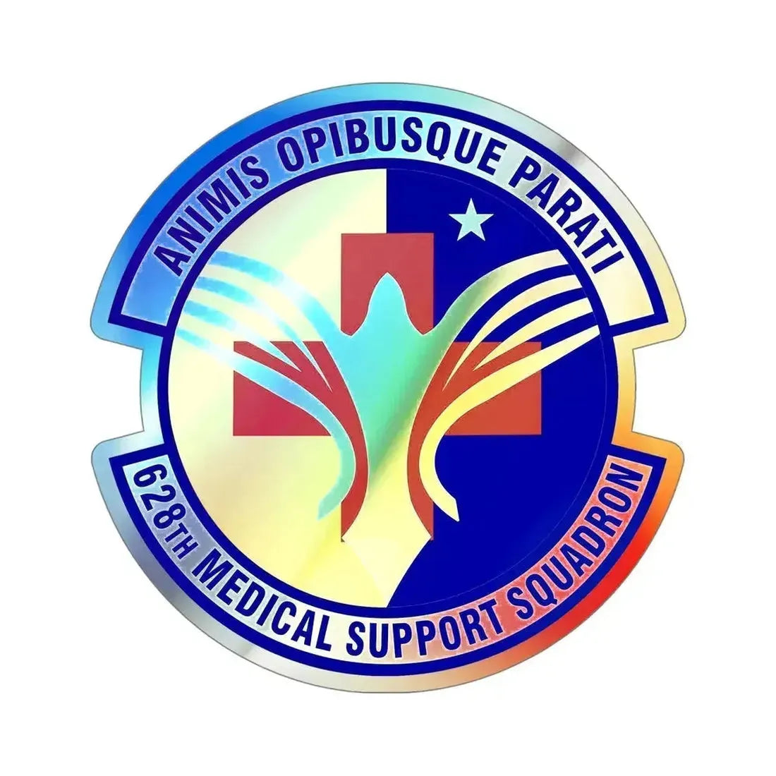 628th Medical Support Squadron (U.S. Air Force) Holographic STICKER Die-Cut Vinyl Decal 5 Inch Holographic - The Sticker Space