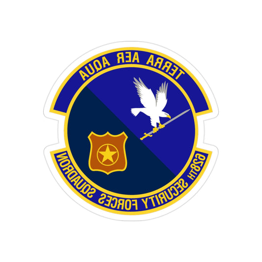 628th Security Forces Squadron (U.S. Air Force) REVERSE PRINT Transparent STICKER-2" × 2"-The Sticker Space