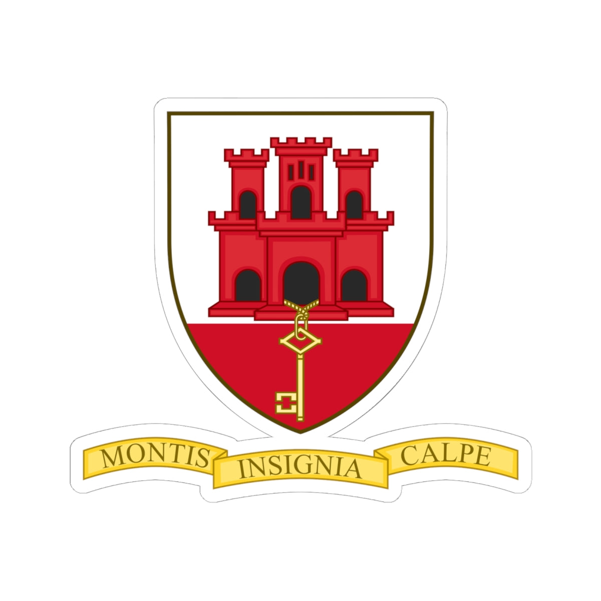 Badge of Gibraltar (Spain) (Coat of Arms) STICKER Vinyl Kiss-Cut Decal
