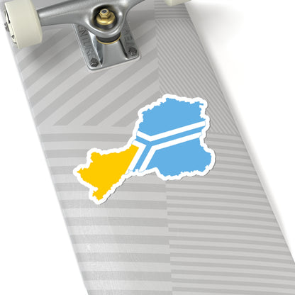 Flag-map of Tuva (Russia) STICKER Vinyl Kiss-Cut Decal