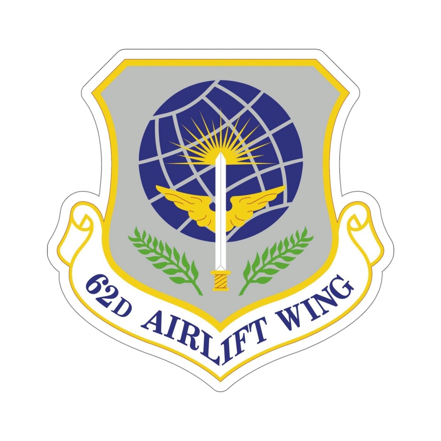 62d Airlift Wing (U.S. Air Force) STICKER Vinyl Die-Cut Decal-5 Inch-The Sticker Space