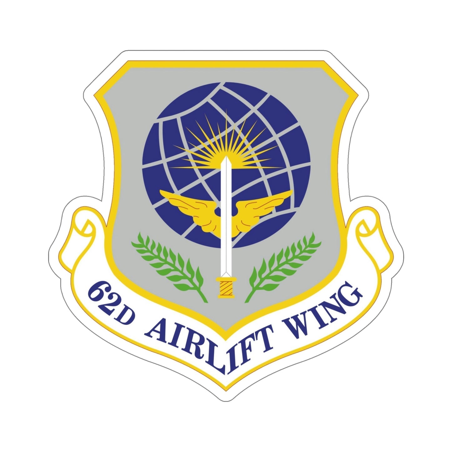 62d Airlift Wing (U.S. Air Force) STICKER Vinyl Die-Cut Decal-6 Inch-The Sticker Space