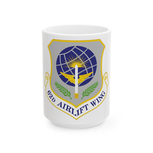 62d Airlift Wing (U.S. Air Force) White Coffee Mug-15oz-The Sticker Space