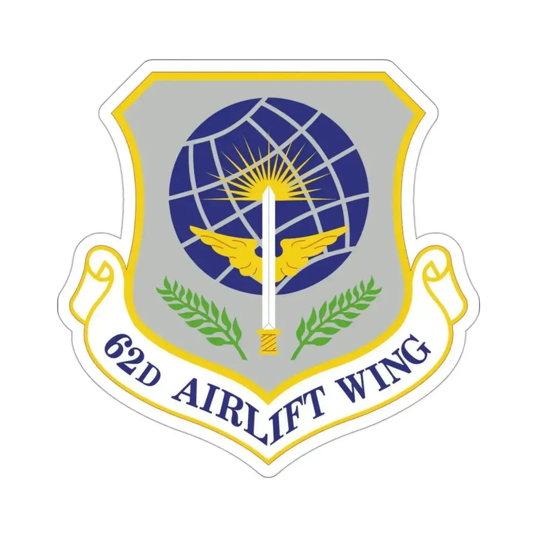 62d Airlift Wing (U.S. Air Force) STICKER Vinyl Die-Cut Decal 3 Inch - The Sticker Space