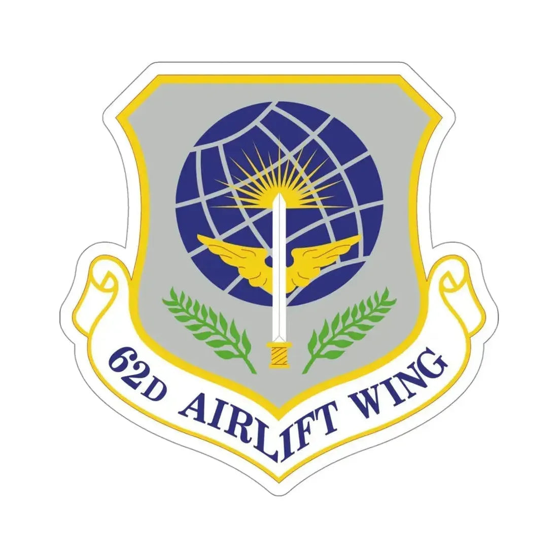 62d Airlift Wing (U.S. Air Force) STICKER Vinyl Die-Cut Decal 4 Inch - The Sticker Space