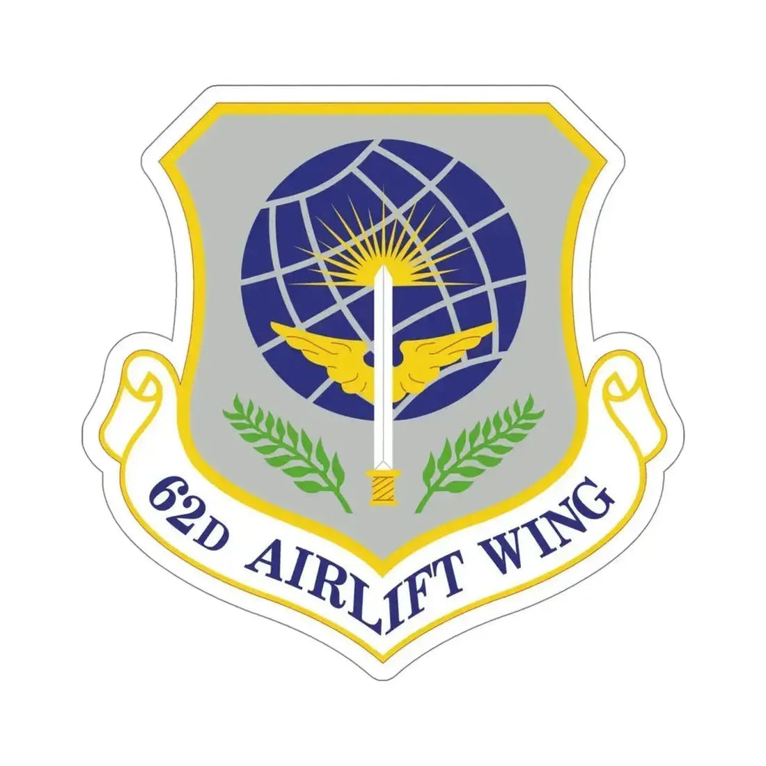 62d Airlift Wing (U.S. Air Force) STICKER Vinyl Die-Cut Decal 5 Inch - The Sticker Space