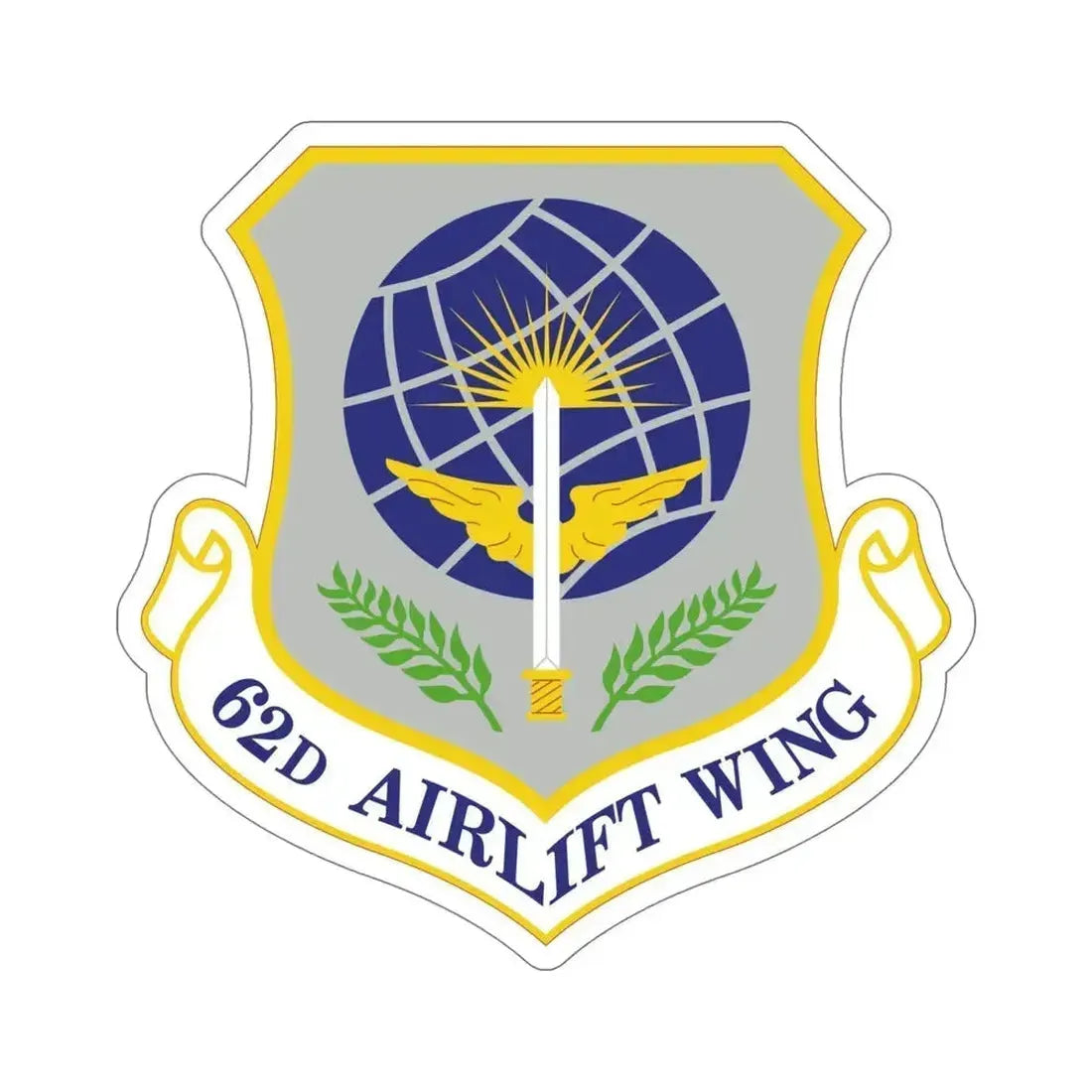 62d Airlift Wing (U.S. Air Force) STICKER Vinyl Die-Cut Decal 6 Inch - The Sticker Space