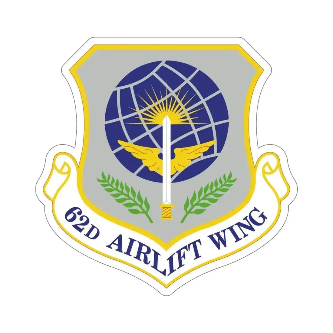62d Airlift Wing (U.S. Air Force) STICKER Vinyl Die-Cut Decal 6 Inch - The Sticker Space