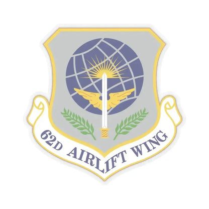 62d Airlift Wing (U.S. Air Force) STICKER Vinyl Kiss-Cut Decal 2 Inch Transparent - The Sticker Space