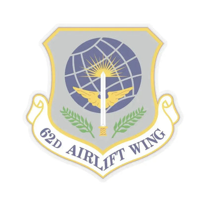 62d Airlift Wing (U.S. Air Force) STICKER Vinyl Kiss-Cut Decal 3 Inch Transparent - The Sticker Space
