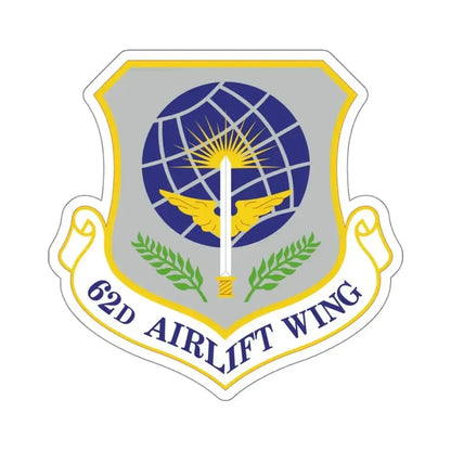 62d Airlift Wing (U.S. Air Force) STICKER Vinyl Kiss-Cut Decal 4 Inch White - The Sticker Space