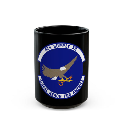 62d Supply Squadron (U.S. Air Force) Black Coffee Mug-15oz-The Sticker Space