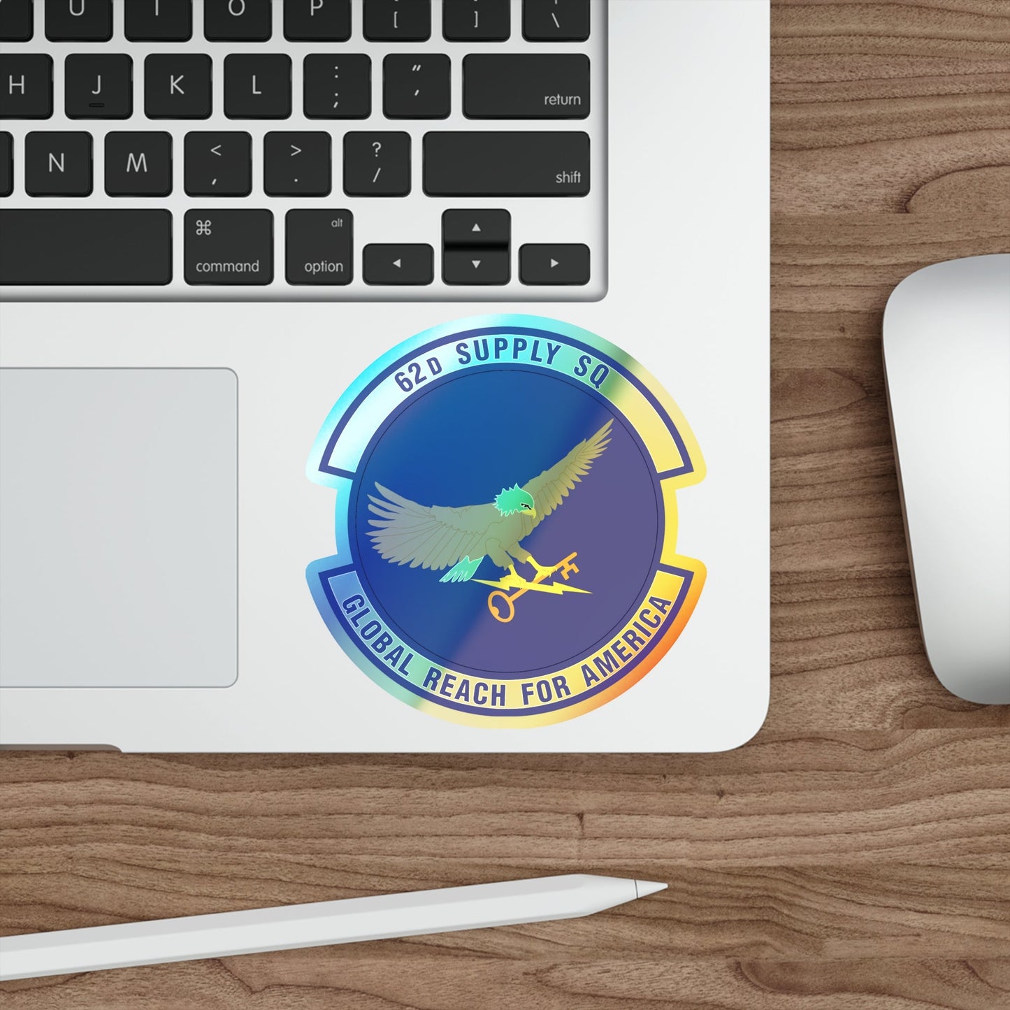 62d Supply Squadron (U.S. Air Force) Holographic STICKER Die-Cut Vinyl Decal-The Sticker Space