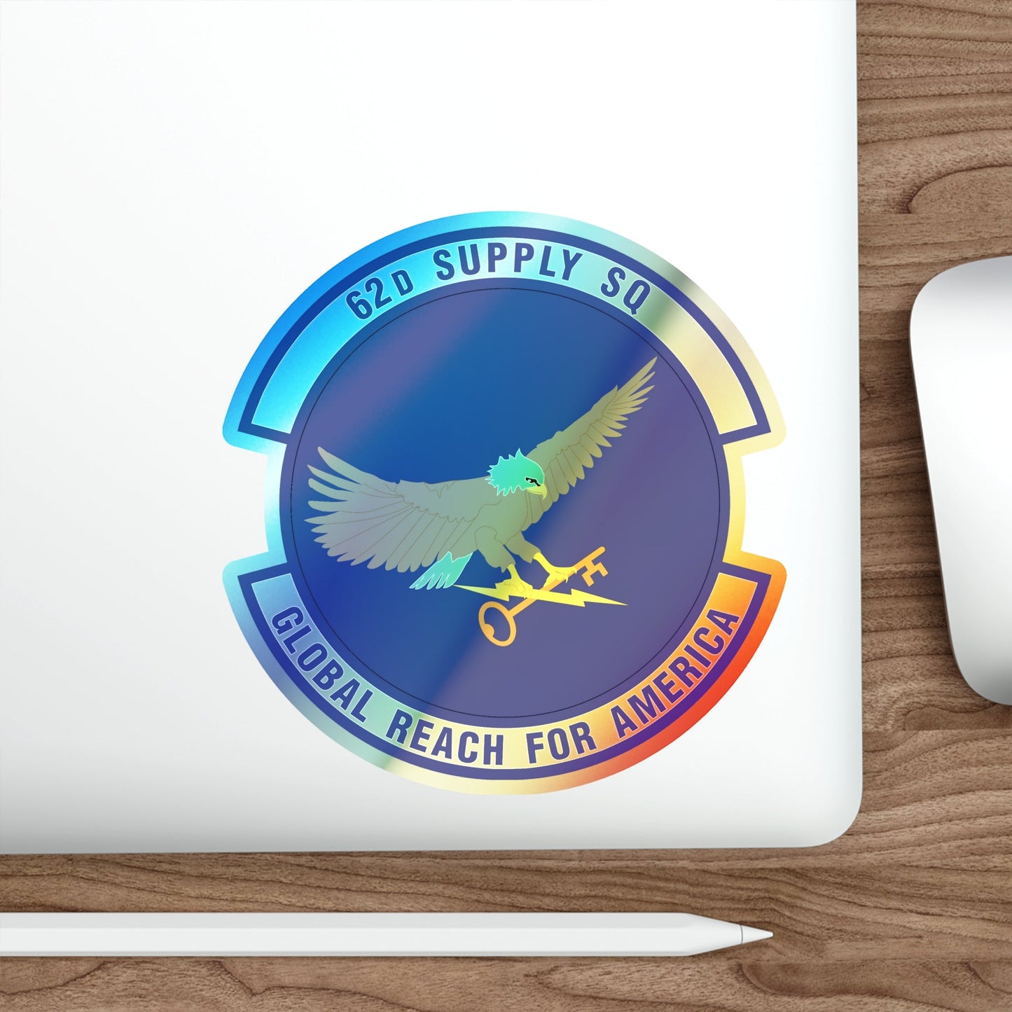 62d Supply Squadron (U.S. Air Force) Holographic STICKER Die-Cut Vinyl Decal-The Sticker Space