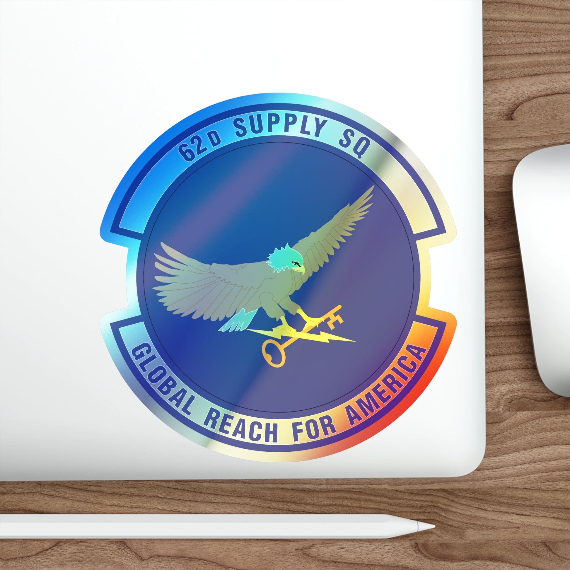 62d Supply Squadron (U.S. Air Force) Holographic STICKER Die-Cut Vinyl Decal-The Sticker Space