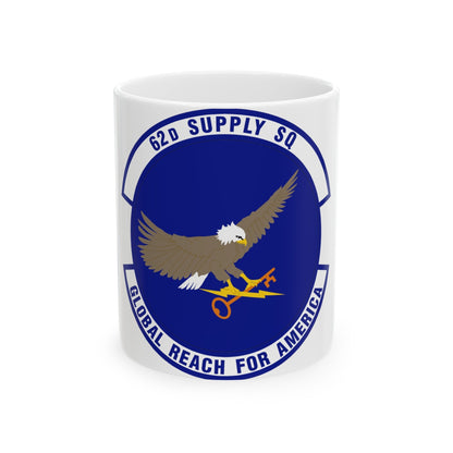 62d Supply Squadron (U.S. Air Force) White Coffee Mug-11oz-The Sticker Space