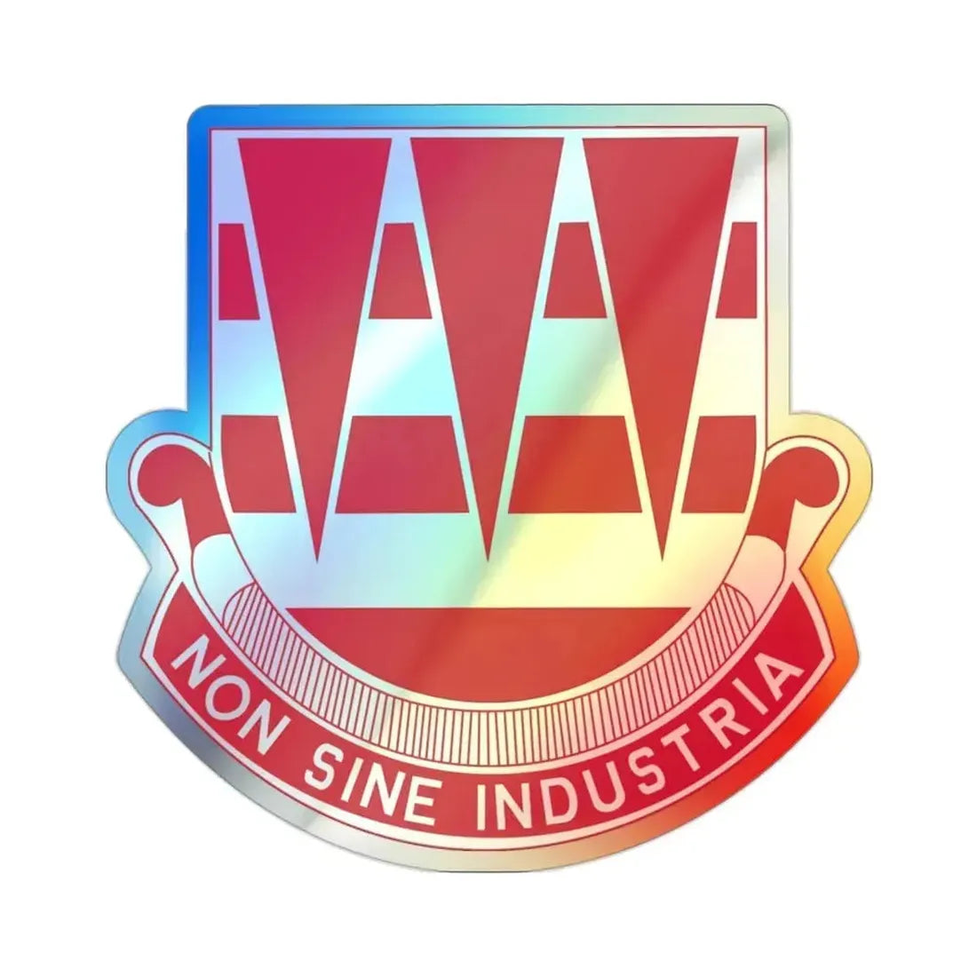 63 Engineer Battalion (U.S. Army) Holographic STICKER Die-Cut Vinyl Decal 2 Inch Holographic - The Sticker Space