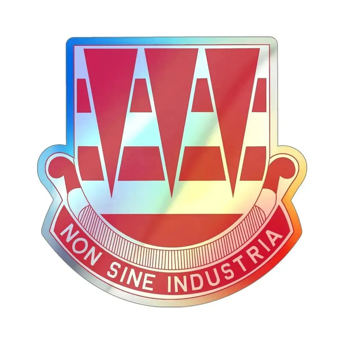 63 Engineer Battalion (U.S. Army) Holographic STICKER Die-Cut Vinyl Decal 6 Inch Holographic - The Sticker Space