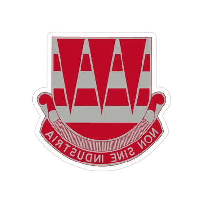 63 Engineer Battalion (U.S. Army) REVERSE PRINT Transparent Die-Cut STICKER 4 Inch Die-Cut Transparent - The Sticker Space