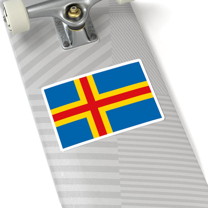Flag of Åland (Finland) STICKER Vinyl Kiss-Cut Decal