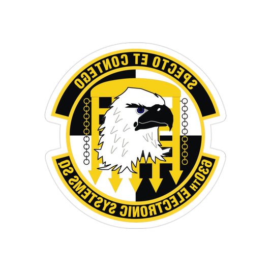 630th Electronic Systems Squadron (U.S. Air Force) REVERSE PRINT Transparent STICKER-2" × 2"-The Sticker Space