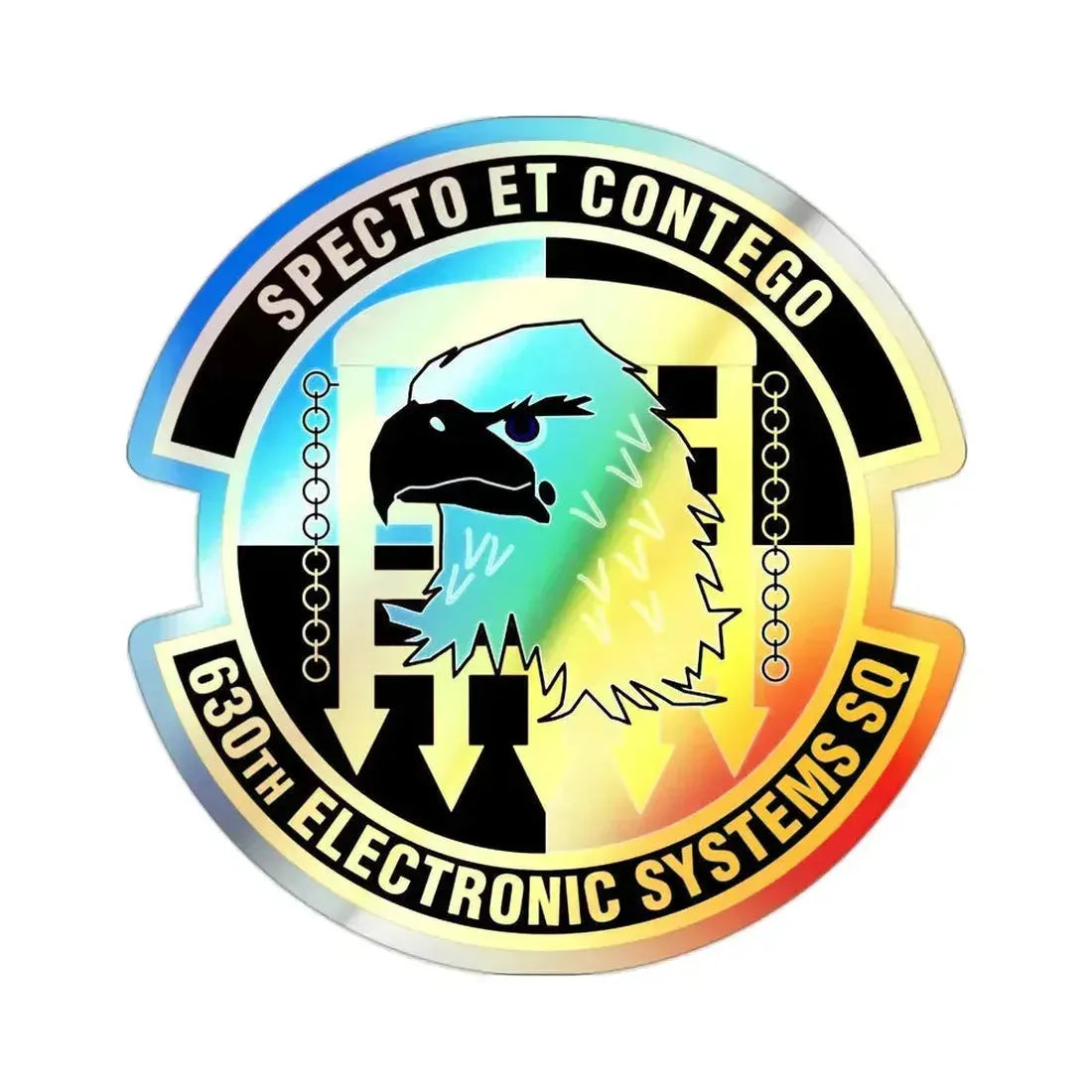 630th Electronic Systems Squadron (U.S. Air Force) Holographic STICKER Die-Cut Vinyl Decal 2 Inch Holographic - The Sticker Space
