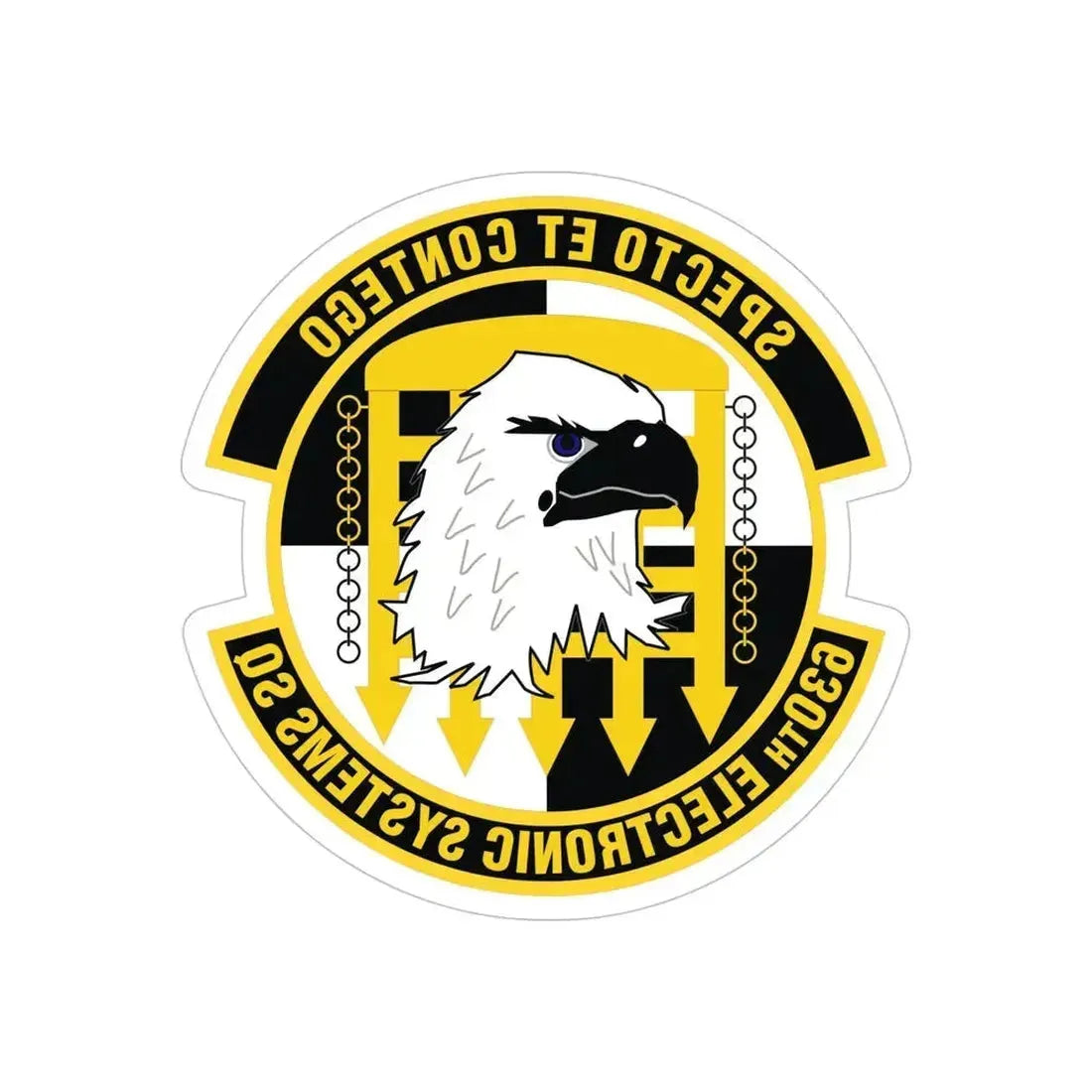 630th Electronic Systems Squadron (U.S. Air Force) REVERSE PRINT Transparent Die-Cut STICKER 5 Inch Die-Cut Transparent - The Sticker Space