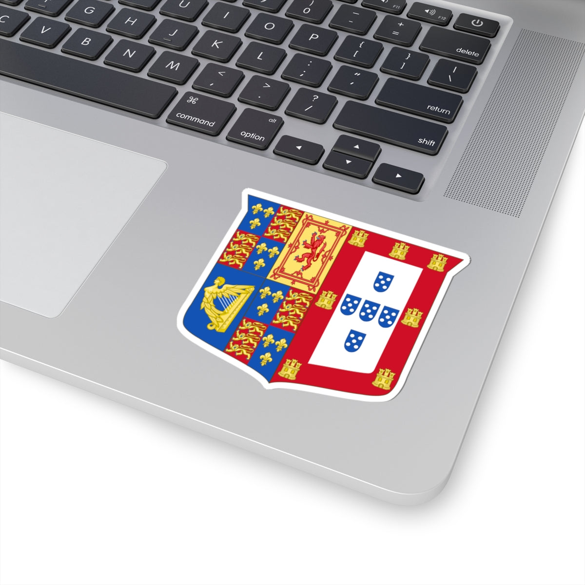 Arms of Catherine of Braganza (Portugal) (Coat of Arms) STICKER Vinyl Kiss-Cut Decal