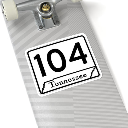 Tennessee 104 (Tennessee) (Road Sign) STICKER Vinyl Kiss-Cut Decal