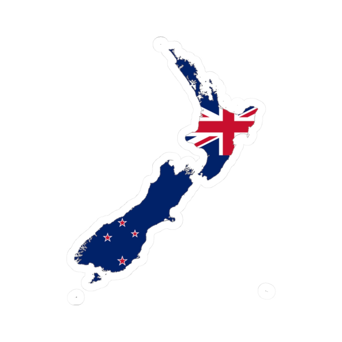 Flag-map of New Zealand (New Zealand) STICKER Vinyl Kiss-Cut Decal