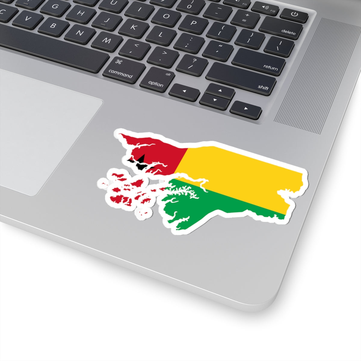 Flag map of Guinea-Bissau (Guinea) STICKER Vinyl Kiss-Cut Decal