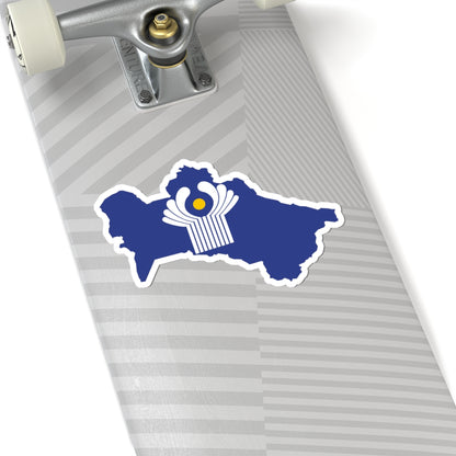 Flag-map of Turkmenistan CIS de facto (Turkmenistan) STICKER Vinyl Kiss-Cut Decal