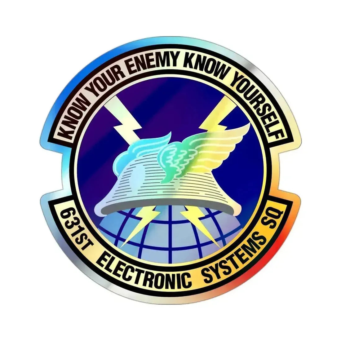 631st Electronic Systems Squadron (U.S. Air Force) Holographic STICKER Die-Cut Vinyl Decal 3 Inch Holographic - The Sticker Space