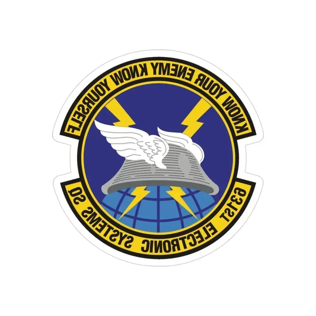 631st Electronic Systems Squadron (U.S. Air Force) REVERSE PRINT Transparent Die-Cut STICKER 3 Inch Die-Cut Transparent - The Sticker Space