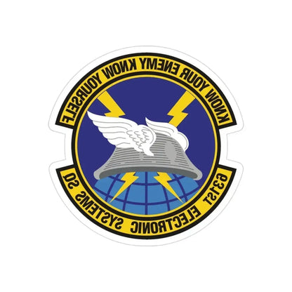 631st Electronic Systems Squadron (U.S. Air Force) REVERSE PRINT Transparent Die-Cut STICKER 3 Inch Die-Cut Transparent - The Sticker Space