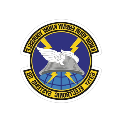631st Electronic Systems Squadron (U.S. Air Force) REVERSE PRINT Transparent Die-Cut STICKER - The Sticker Space