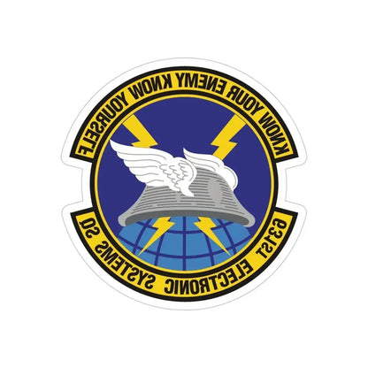 631st Electronic Systems Squadron (U.S. Air Force) REVERSE PRINT Transparent Die-Cut STICKER - The Sticker Space