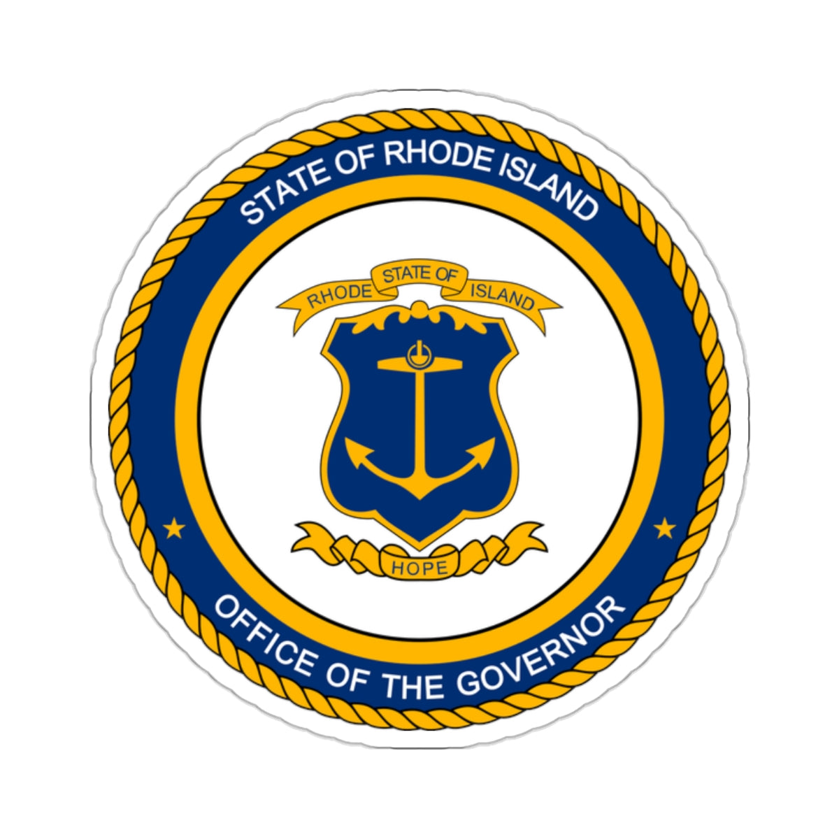 Seal of the Governor of Rhode sland - STICKER Vinyl Kiss-Cut Decal