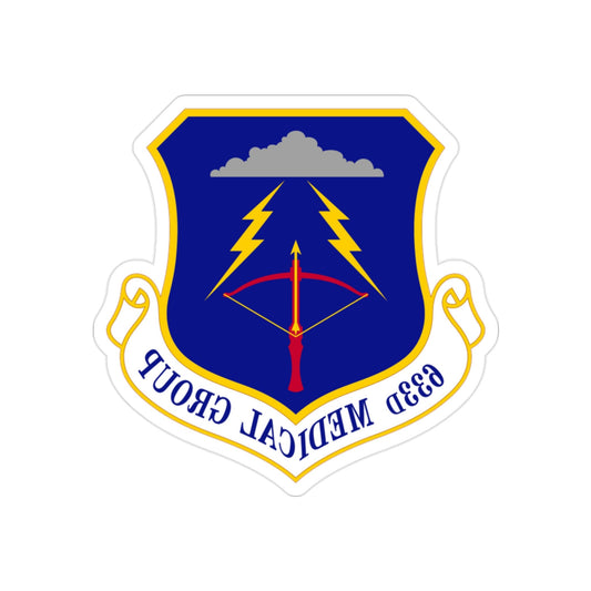 633 Medical Group ACC (U.S. Air Force) REVERSE PRINT Transparent STICKER-2" × 2"-The Sticker Space