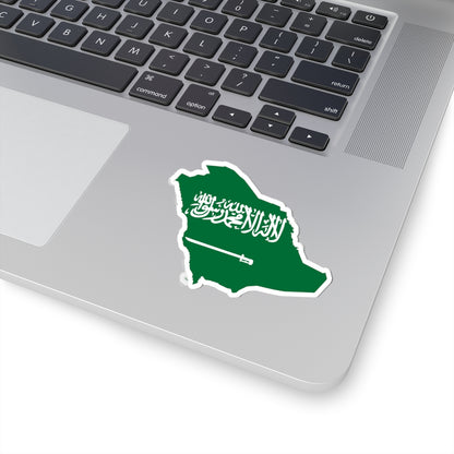 Flag-map of Saudi Arabia (Saudi Arabia) STICKER Vinyl Kiss-Cut Decal
