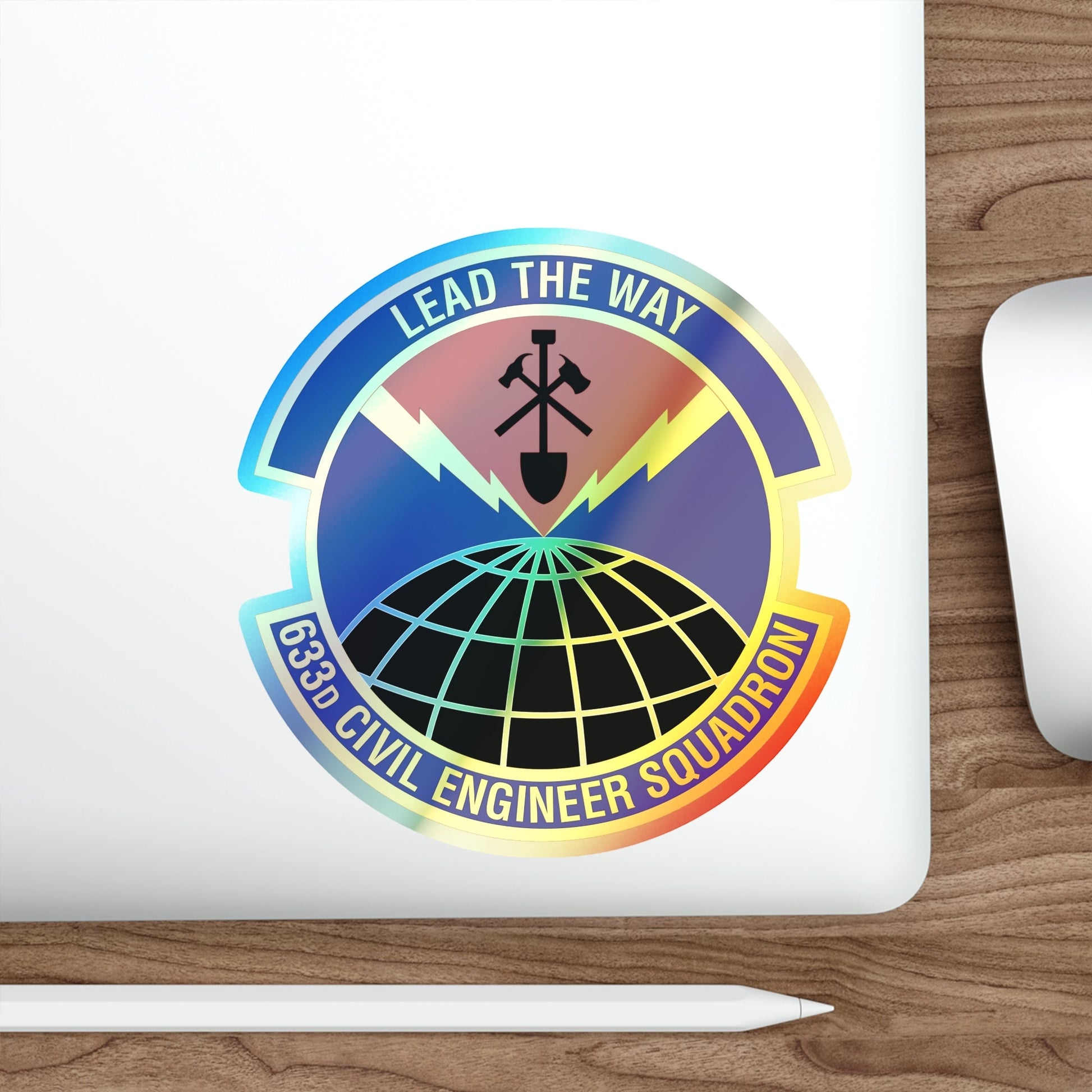 633d Civil Engineer Squadron (U.S. Air Force) Holographic STICKER Die-Cut Vinyl Decal-The Sticker Space