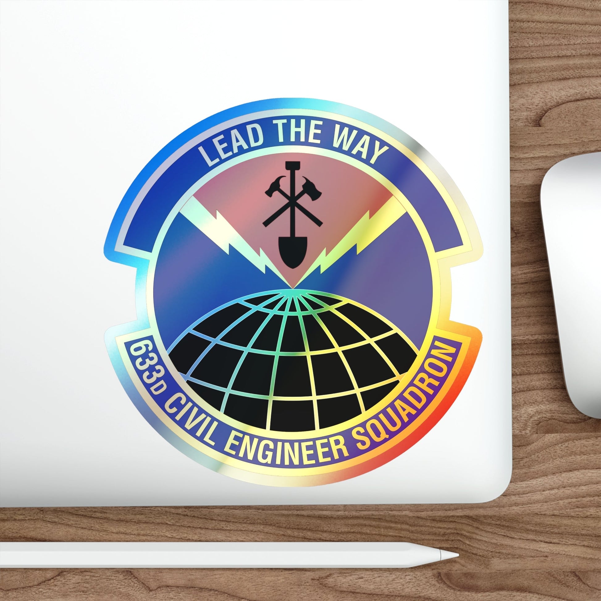 633d Civil Engineer Squadron (U.S. Air Force) Holographic STICKER Die-Cut Vinyl Decal-The Sticker Space