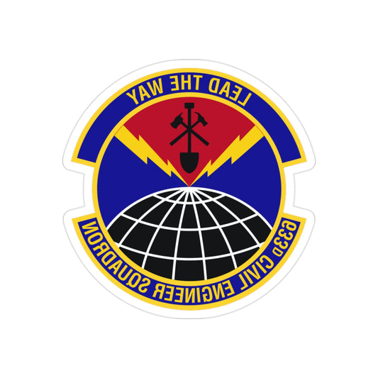 633d Civil Engineer Squadron (U.S. Air Force) REVERSE PRINT Transparent STICKER-2" × 2"-The Sticker Space