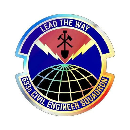 633d Civil Engineer Squadron (U.S. Air Force) Holographic STICKER Die-Cut Vinyl Decal 6 Inch Holographic - The Sticker Space
