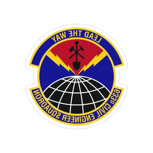 633d Civil Engineer Squadron (U.S. Air Force) REVERSE PRINT Transparent Die-Cut STICKER 2 Inch Die-Cut Transparent - The Sticker Space